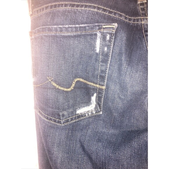 7 For All Mankind Jeans Women's Sz 28 Blue Mid Rise Distress Boot Cut - Picture 8 of 9